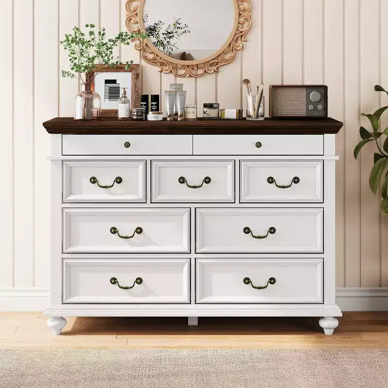 9-Drawer Dresser with Metal Frame