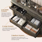 9-Drawer Dresser with Metal Frame