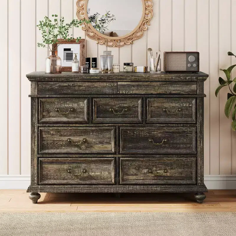 9-Drawer Dresser with Metal Frame