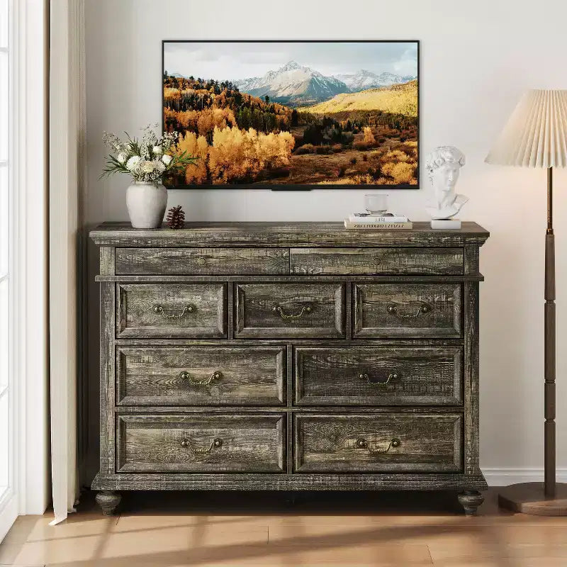 9-Drawer Dresser with Metal Frame