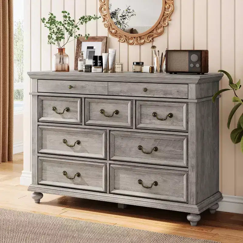 9-Drawer Dresser with Metal Frame