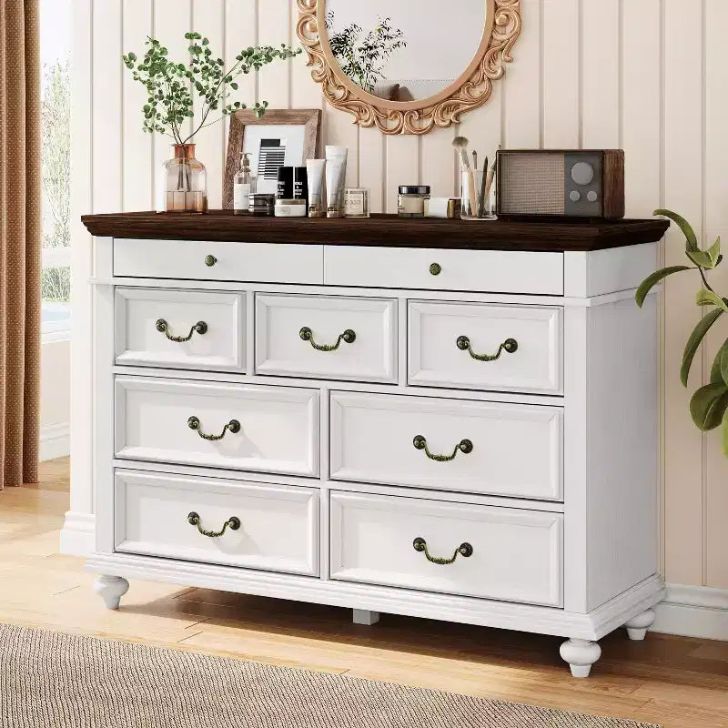 9-Drawer Dresser with Metal Frame