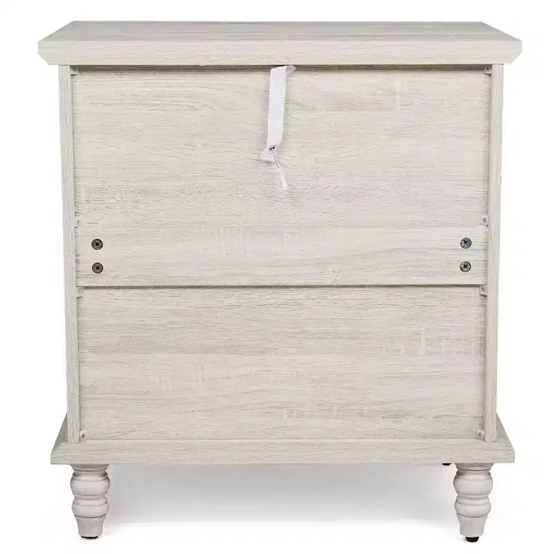 3-Drawer White Particle Board 24.8 in. W Nightstand