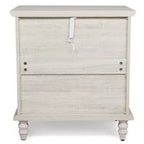 3-Drawer White Particle Board 24.8 in. W Nightstand