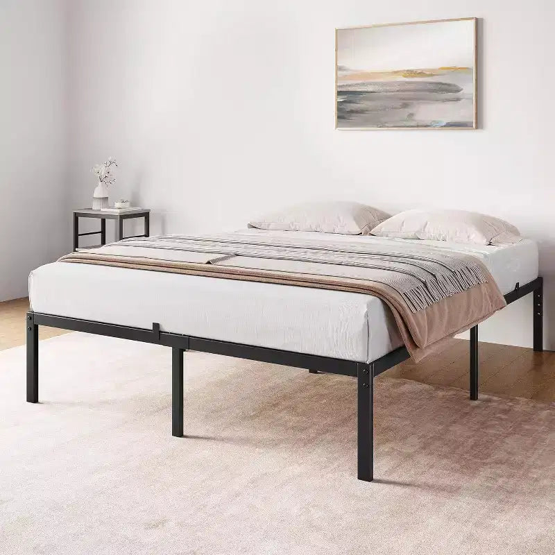 Metal Platform Bed Frame with Under Bed Storage - No Box Spring Required