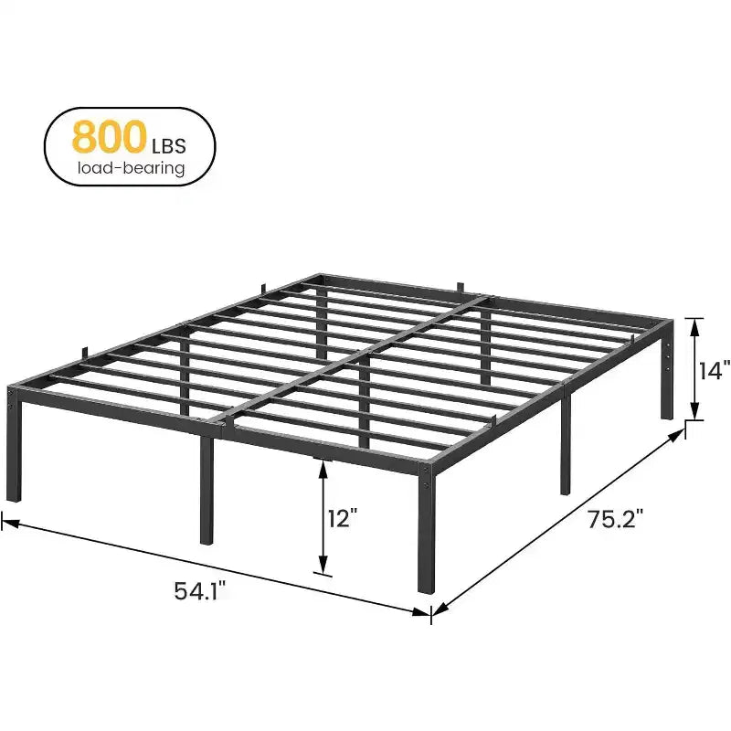 Metal Platform Bed Frame with Under Bed Storage - No Box Spring Required