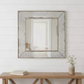 18-Inch Square Metal Framed Antiqued Wall Mirror