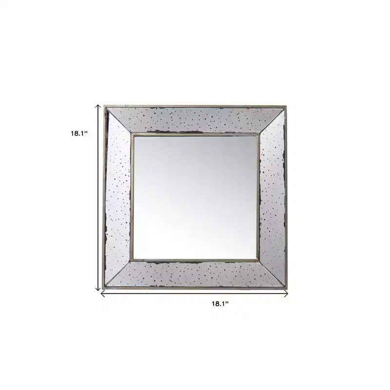 18-Inch Square Metal Framed Antiqued Wall Mirror