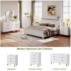 Textured 3-Drawer Dresser 28" Wide - Compact Storage with Metal Legs for Bedroom, Hallway & Small Spaces, White