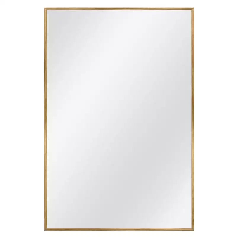 36 x 24 Inch Aluminum Alloy Frame Wall Mirror - Rectangle Vanity Mirror for Bathroom, Bedroom, Entryway - Gold Finish