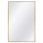36 x 24 Inch Aluminum Alloy Frame Wall Mirror - Rectangle Vanity Mirror for Bathroom, Bedroom, Entryway - Gold Finish