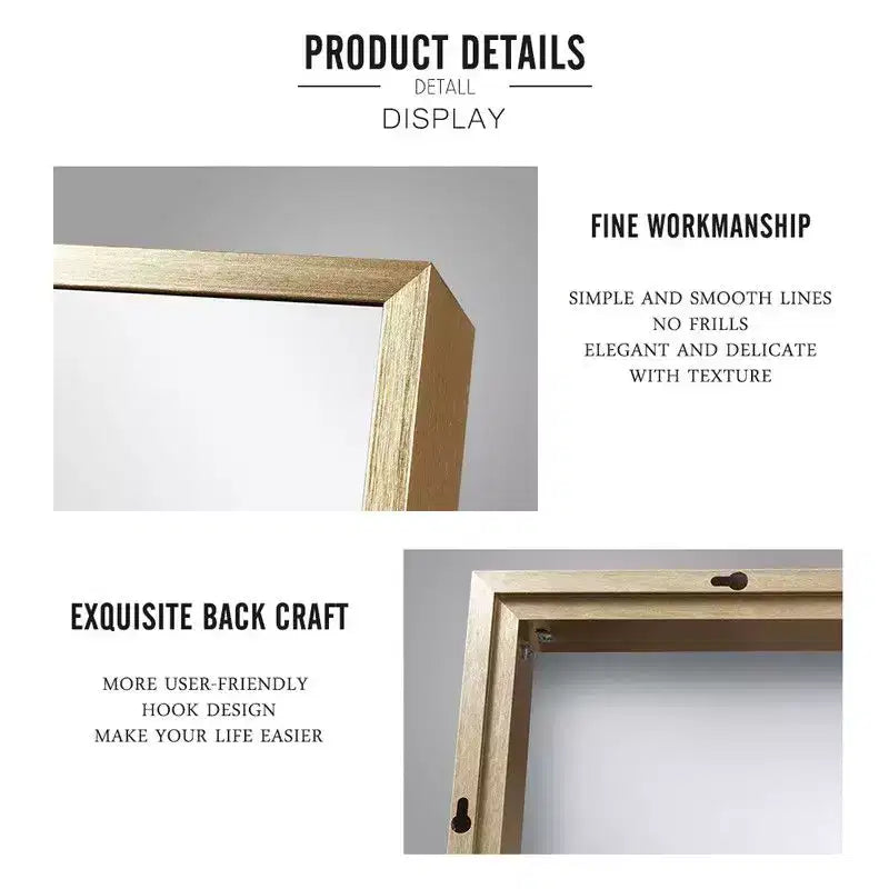 36 x 24 Inch Aluminum Alloy Frame Wall Mirror - Rectangle Vanity Mirror for Bathroom, Bedroom, Entryway - Gold Finish