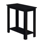 Black Wood Chairside End Table with Magazine Rack