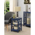 Square End Table with Two-Tier Shelves and Open Frame Design
