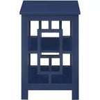 Square End Table with Two-Tier Shelves and Open Frame Design