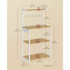 4-Tier Kitchen Baker's Rack with Power Outlet, Adjustable Shelf and 8 Hooks