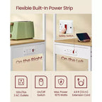 4-Tier Kitchen Baker's Rack with Power Outlet, Adjustable Shelf and 8 Hooks