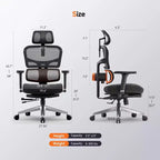 Ergonomic Office Chair with Footrest and 4D Armrests