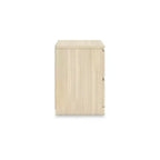 Modern Minimalist 2 Drawer Nightstand, Natural Brown Wood Finish with Hardware-Free Design