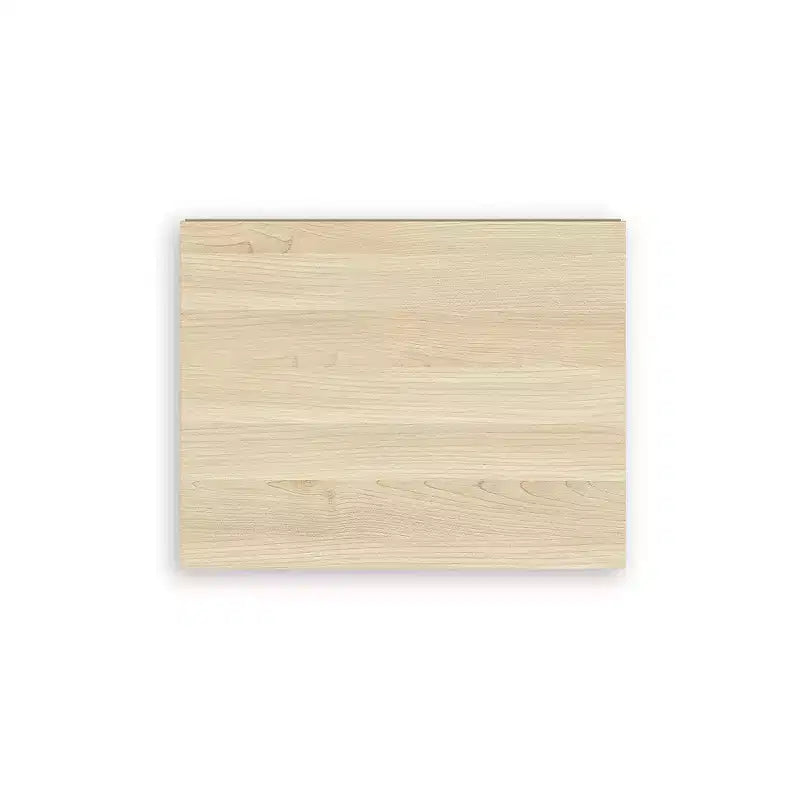 Modern Minimalist 2 Drawer Nightstand, Natural Brown Wood Finish with Hardware-Free Design