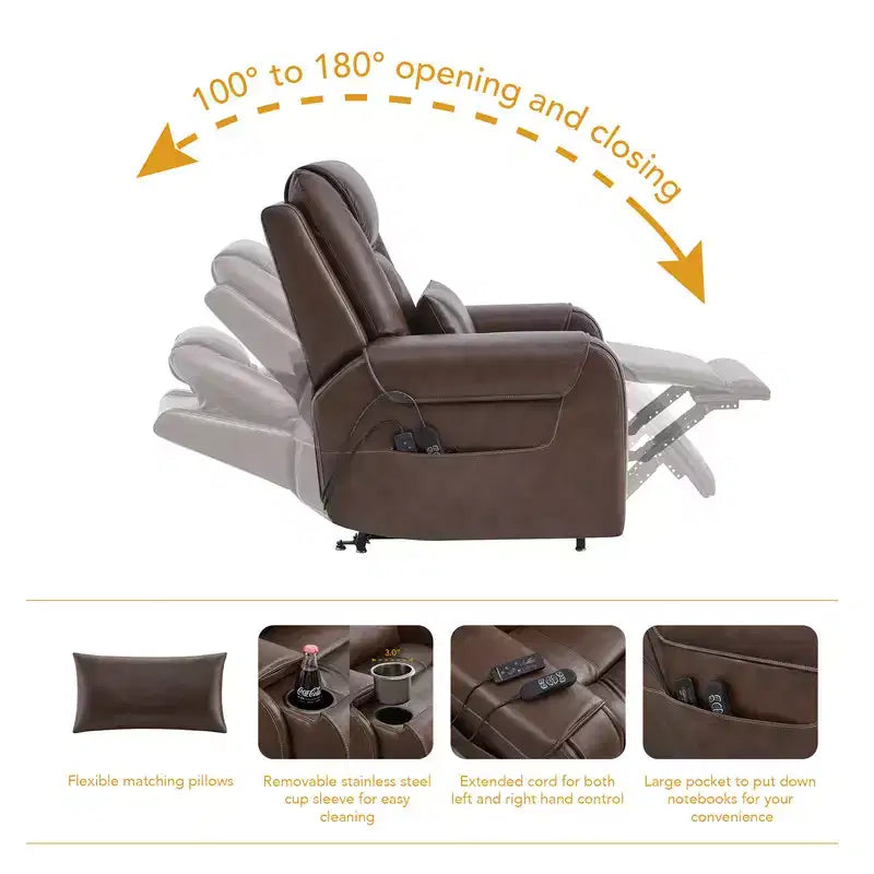 Electric Power Lift Recliner with Heat and Massage for Elderly