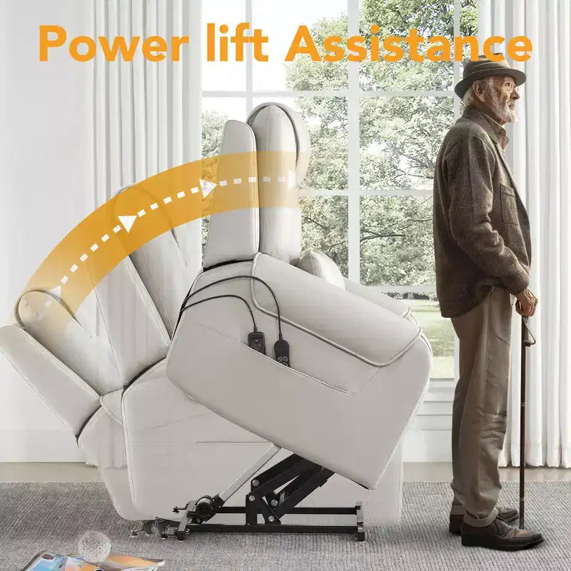 Electric Power Lift Recliner with Heat and Massage for Elderly