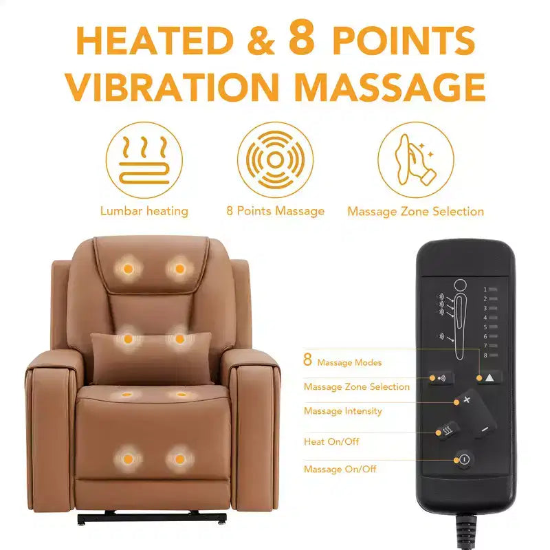 Electric Power Lift Recliner with Heat and Massage for Elderly