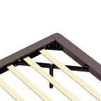Full/Queen Size Platform Bed Frame with PU Leather Upholstery and LED Light
