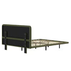 Full/Queen Size Platform Bed Frame with PU Leather Upholstery and LED Light