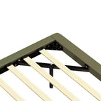 Full/Queen Size Platform Bed Frame with PU Leather Upholstery and LED Light