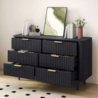 6-Drawer Wood Dresser with Fluted Panel Design