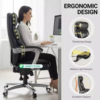Massage Office Chair with Footrest, 23" Wide Seat, Reclining PU Leather Executive Chair with Heat, 4-Point Vibration, 400 lbs Capacity