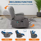 Swivel Recliner Chair with Heat and Massage