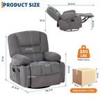 Swivel Recliner Chair with Heat and Massage
