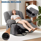 Swivel Recliner Chair with Heat and Massage