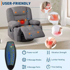 Swivel Recliner Chair with Heat and Massage