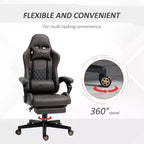 High-Back Gaming Chair with Headrest, Computer Chair with Lumbar Support and Footrest, Office Chair for Study, Reading Room