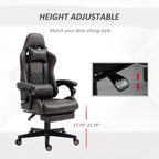 High-Back Gaming Chair with Headrest, Computer Chair with Lumbar Support and Footrest, Office Chair for Study, Reading Room
