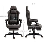 High-Back Gaming Chair with Headrest, Computer Chair with Lumbar Support and Footrest, Office Chair for Study, Reading Room