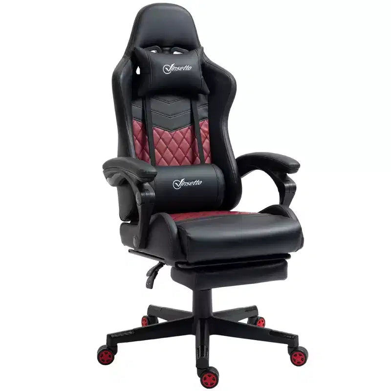 High-Back Gaming Chair with Headrest, Computer Chair with Lumbar Support and Footrest, Office Chair for Study, Reading Room