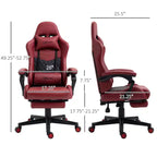High-Back Gaming Chair with Headrest, Computer Chair with Lumbar Support and Footrest, Office Chair for Study, Reading Room