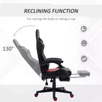 High-Back Gaming Chair with Headrest, Computer Chair with Lumbar Support and Footrest, Office Chair for Study, Reading Room