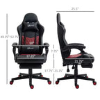 High-Back Gaming Chair with Headrest, Computer Chair with Lumbar Support and Footrest, Office Chair for Study, Reading Room
