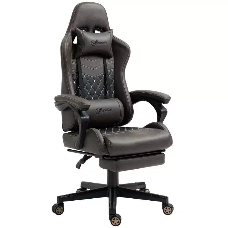 High-Back Gaming Chair with Headrest, Computer Chair with Lumbar Support and Footrest, Office Chair for Study, Reading Room