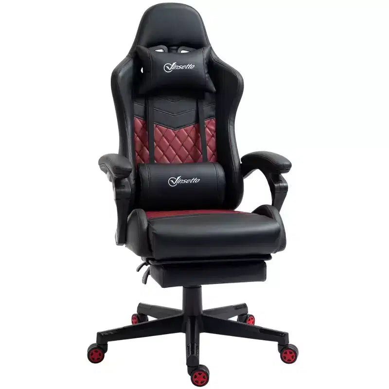 High-Back Gaming Chair with Headrest, Computer Chair with Lumbar Support and Footrest, Office Chair for Study, Reading Room