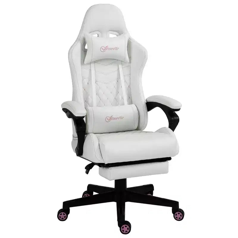 High-Back Gaming Chair with Headrest, Computer Chair with Lumbar Support and Footrest, Office Chair for Study, Reading Room