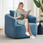 Modern 360° Swivel Accent Barrel Chair with Soft Pillow