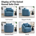 Modern 360° Swivel Accent Barrel Chair with Soft Pillow