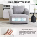 Modern 360° Swivel Accent Barrel Chair with Soft Pillow