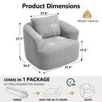 Modern 360° Swivel Accent Barrel Chair with Soft Pillow
